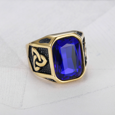 Casting Inlay Technology Cool Personality Men's Ruby Ring for Trendy Hip-Hop Jewelry