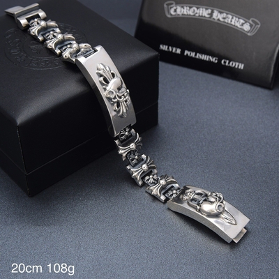 Multi-Element Creative Design Thai Silver Men's Big Bracelet with 925 Sterling Silver