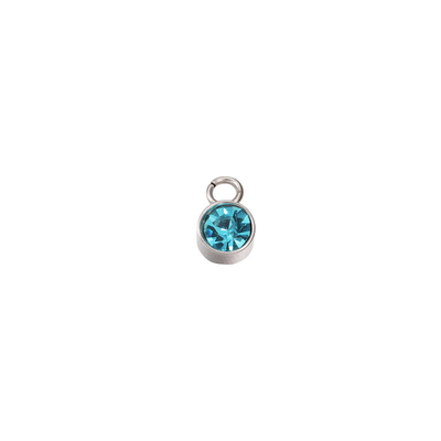 Excellent Stainless Steel 12 Birthstone Diamond Cup Pendant Birthstone Charm Pendants