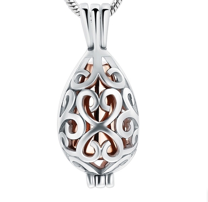 Inlay technology CNC Always in my heart Hollow Teardrop Necklace for Loved One's Ashes