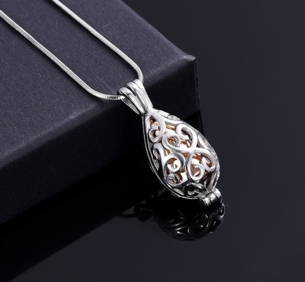 Inlay technology CNC Always in my heart Hollow Teardrop Necklace for Loved One's Ashes