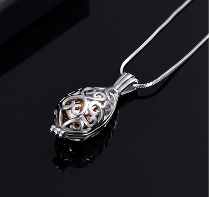 Inlay technology CNC Always in my heart Hollow Teardrop Necklace for Loved One's Ashes