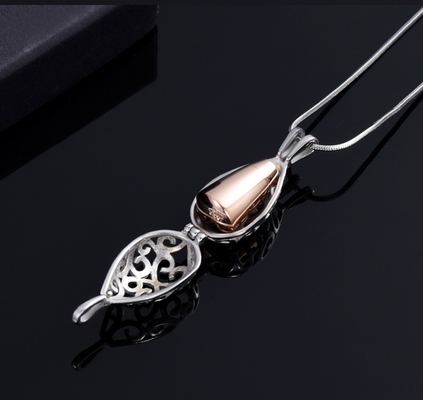 Inlay technology CNC Always in my heart Hollow Teardrop Necklace for Loved One's Ashes