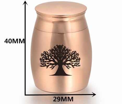 Tree of Life Large 40mm Height Rose Gold Stainless Steel Cremation Jewelry Ash Urn