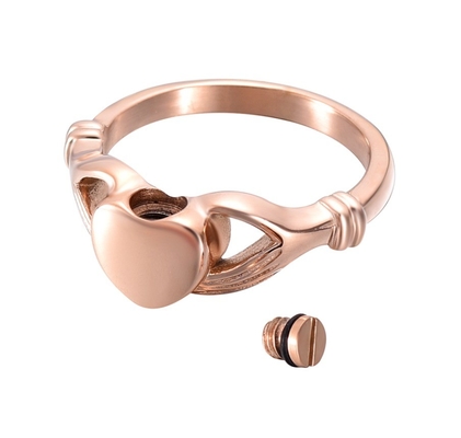 Unique Designs Heart-Shaped Openable Cremation Ash Urn Finger Ring for Women Jewelry