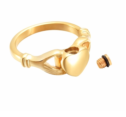 Unique Designs Heart-Shaped Openable Cremation Ash Urn Finger Ring for Women Jewelry