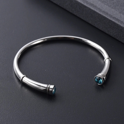 Stainless Steel Double End Open Cremation Souvenir Bracelet for Ashes Memorial Bangle