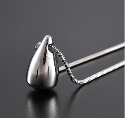 Other Occasions Stainless Steel Tear Drop Cremation Pendant Necklace for Human Ashes