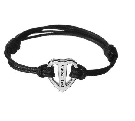 Stainless Steel Heart Cremation Urns Bracelet for Ashes Adjustable Length 17cm-25cm