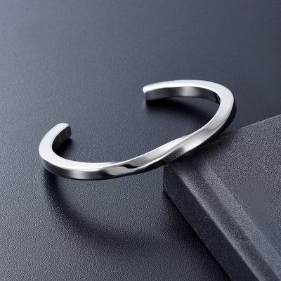 Excellent Stainless Steel Twisted Plain Cremation Urn Bangle For Ashes Memorialization