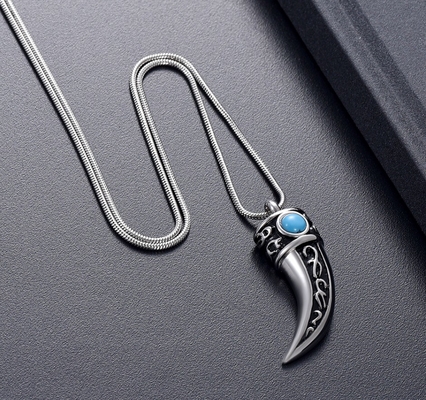 Classic Style Stainless Steel Memorial Pendant Necklace for Men Cremation Jewelry