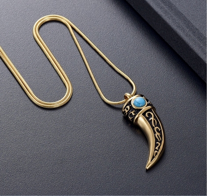 Classic Style Stainless Steel Memorial Pendant Necklace for Men Cremation Jewelry