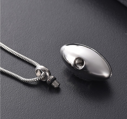 Individuality Rugby Pendant Jewellery Memorial Necklace Locket for Human and Pet Ashes