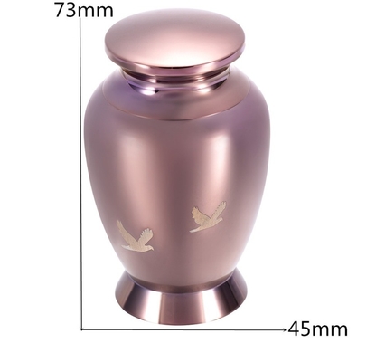 Women's Coffee Gold Cremation Urn with Bird Engraved Small Adult/Pet Memorial Casket Keepsake Stainless Steel Jewellery