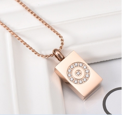 8 Year's Experience Inlaid Cubic Zircon Cremation Jewelry for Ashes Stainless Steel