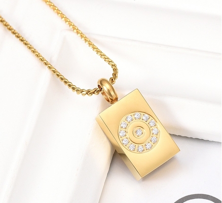 8 Year's Experience Inlaid Cubic Zircon Cremation Jewelry for Ashes Stainless Steel