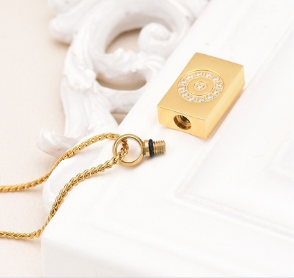 8 Year's Experience Inlaid Cubic Zircon Cremation Jewelry for Ashes Stainless Steel