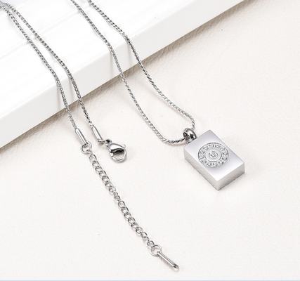 8 Year's Experience Inlaid Cubic Zircon Cremation Jewelry for Ashes Stainless Steel