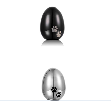 Chic Egg Shape Mini Cremation Urn For Pet Animal Ashes Dog Paw Print Silver Gold Rose Gold Black Urn For Ashes Pendant Free Engrave