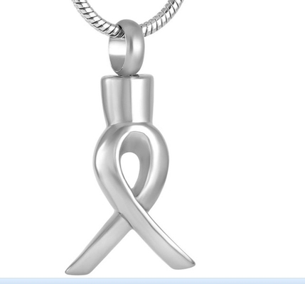 Blank Ribbon Pendant Stainless Steel Cremation Jewelry Stylish Urn for Human/Pet Ashes