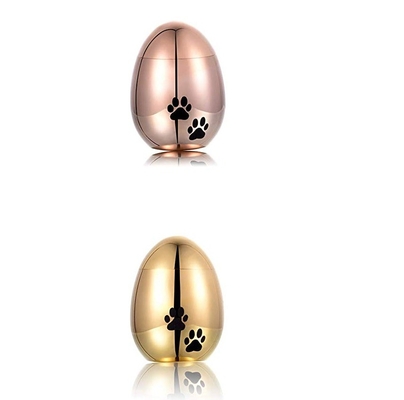 Chic Egg Shape Mini Cremation Urn For Pet Animal Ashes Dog Paw Print Silver Gold Rose Gold Black Urn For Ashes Pendant Free Engrave