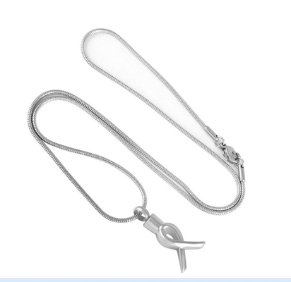 Blank Ribbon Pendant Stainless Steel Cremation Jewelry Stylish Urn for Human/Pet Ashes