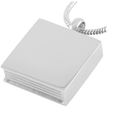 Forever In My Heart Silver Book Shape Cremation Urn Pendant for Memorial Jewelry