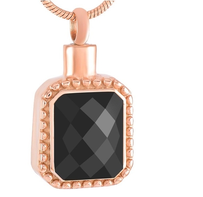 Square Silver Gold Rose Gold Color Cremation Jewelry For Ashes Keepsake Urn Necklace Women Men Memorial Jewelry Pendant With Rhinestone