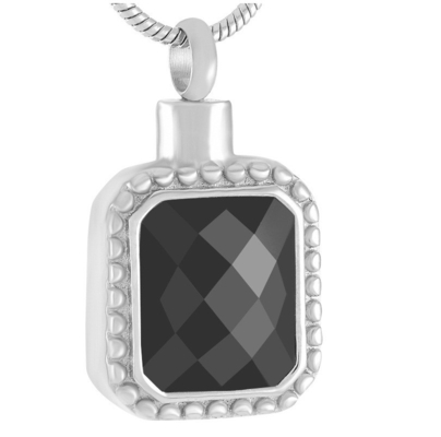 Square Silver Gold Rose Gold Color Cremation Jewelry For Ashes Keepsake Urn Necklace Women Men Memorial Jewelry Pendant With Rhinestone