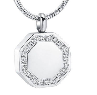 CNC Inlay Technology Stainless Steel Urn Necklace for Human Pet Ashes Funeral Memorial