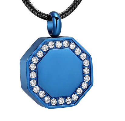 CNC Inlay Technology Stainless Steel Urn Necklace for Human Pet Ashes Funeral Memorial
