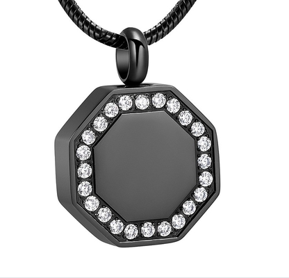 CNC Inlay Technology Stainless Steel Urn Necklace for Human Pet Ashes Funeral Memorial