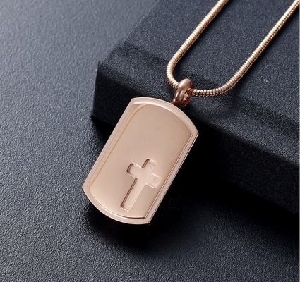 Stainless Steel Cremation Necklace For Ashes Cross Memorial Jewelry With Ashes Holder