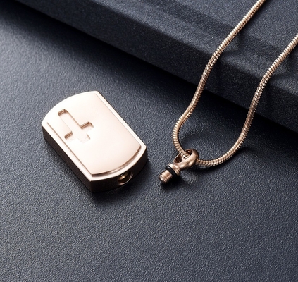 Stainless Steel Cremation Necklace For Ashes Cross Memorial Jewelry With Ashes Holder