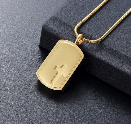 Stainless Steel Cremation Necklace For Ashes Cross Memorial Jewelry With Ashes Holder