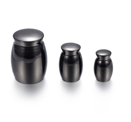 Pet Cremation Jewelry Funeral Urn for Ashes and Hair Keepsake Engravable Black Mini Urn