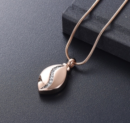 Free Engrave PR Memorial Jewelry Fashion Teardrop Keepsake Pendant Necklace for Women