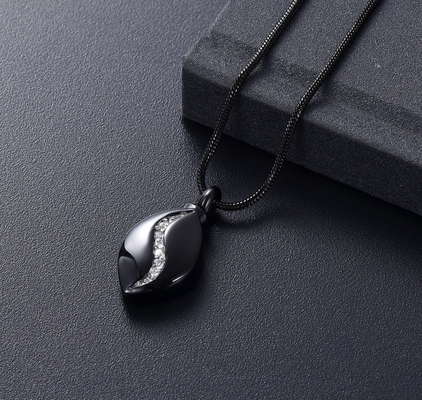 Free Engrave PR Memorial Jewelry Fashion Teardrop Keepsake Pendant Necklace for Women