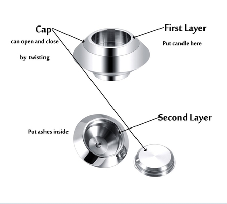 OEM/ODM 316L Stainless Steel Candlestick Urn For Human/Pet Ashes Cremation Urn Jewelry Keepsake Candle Holder Ashes Locket Free Engrave