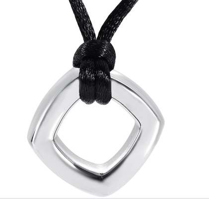 Jewelry Type Pendants or Charms Silver Hollow Square Pendant Necklace for Cremation Ash