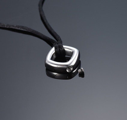 Jewelry Type Pendants or Charms Silver Hollow Square Pendant Necklace for Cremation Ash