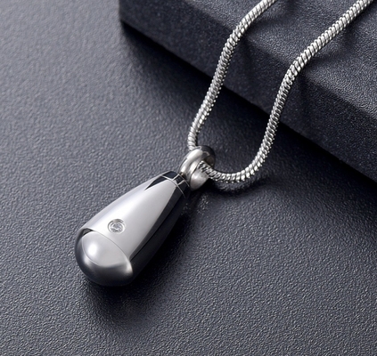 Clear/Black Zircon Decoration Cremation Pendant Necklace for Women Men Ashes Jewelry