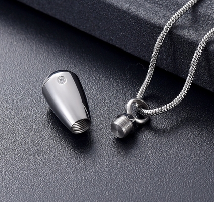 Clear/Black Zircon Decoration Cremation Pendant Necklace for Women Men Ashes Jewelry