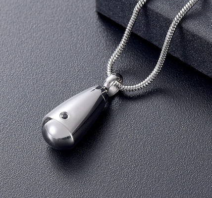 Clear/Black Zircon Decoration Cremation Pendant Necklace for Women Men Ashes Jewelry