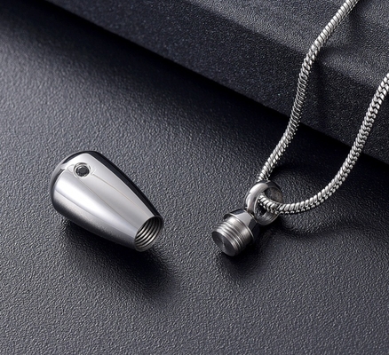 Clear/Black Zircon Decoration Cremation Pendant Necklace for Women Men Ashes Jewelry