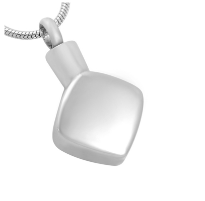 Crystal Square Silver Pendant Necklace for Women Cremation Jewelry Ashes Keepsake