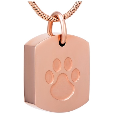 Excellent Crystal in Square Silver Pendant Necklace with Dog and Cat Charms Ashes Keepsake