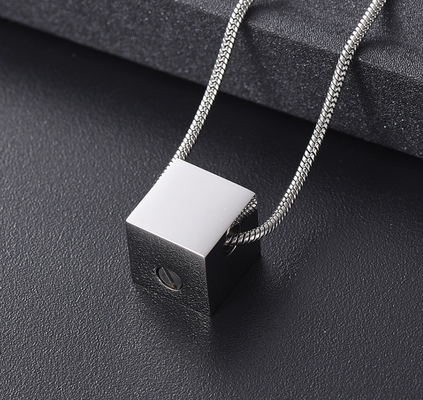 Vintage Crystal Inlay Luck Cube Pendant Urn Necklace A Symbol of Love for Your Loved One