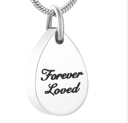 Picture Water Drop Urn Ashes Holder Cremation Pendant Keepsake Necklace Urns Memorial Jewelry