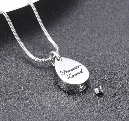 Picture Water Drop Urn Ashes Holder Cremation Pendant Keepsake Necklace Urns Memorial Jewelry